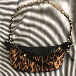 Leopard belted fanny pack